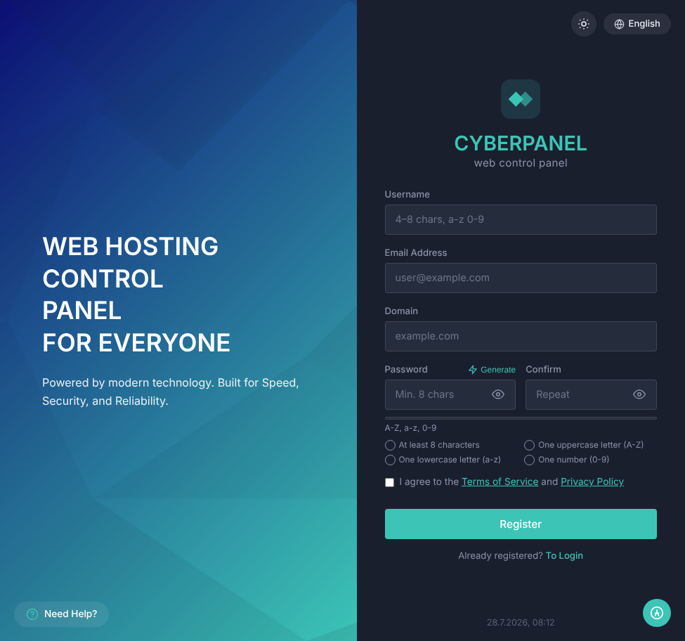CY-Register Portal Interface